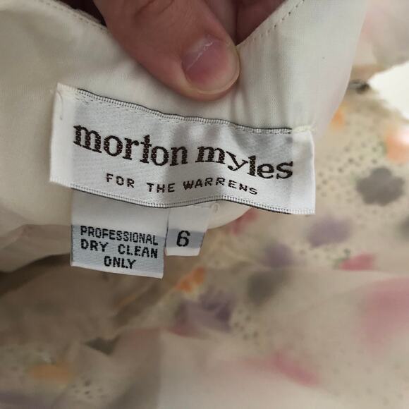 Morton Myles for the Warrens Vintage EUC White Polka Dot Floral Dress 6 - Picture 3 of 5